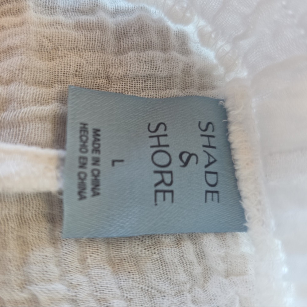 Women's 100% Cotton Gauze Sheer Swimsuit Cover Up Pants White Size L (282) - Picture 6 of 8